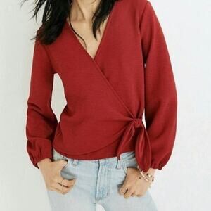 Madewell Texture & Thread Crepe Wrap Blouse Women’s Size XS